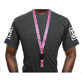 Panda Loco Union Jack Lanyard – Great Britain Flag ID Badge Holder | UK Pride Accessory for Work, Travel, Cultural Events & Gifting