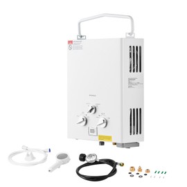 Happybuy Portable Propane Water Heater, 6L Tankless Outdoor Unit, 41000 BTU 1.58 GPM Instant Hot Water, with Accessory Set & Regulator for RV Camping, Cabins, Barns