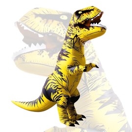 Eayaele Inflatable T-rex Costumes, Inflatable Dinosaur Costume, Adult Tyrannosaurus Rex Suit, Carnival, Party, Dino Costume, Men and Women (Yellow)
