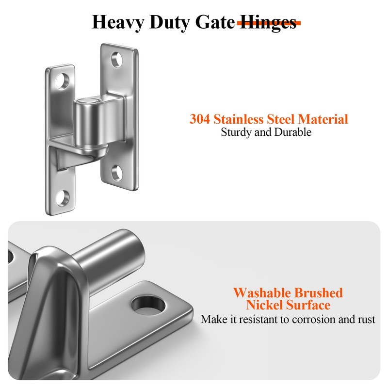 Aglehome 2pack Gate Hinges Heavy Duty, Wall Mount Gate Hinge