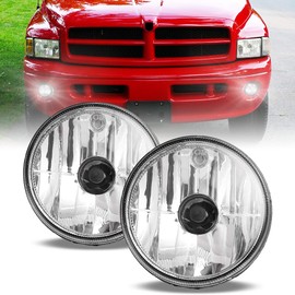 Nixon Offroad Fog Light Set for 99-01 Dodge Ram 1500/99-02 Dodge Ram 2500 3500 4000 Pickup w/Bulb, OEM Bumper Driving Truck Fog Light Lamps Assembly, Fog Lamp Replacement - 896 12V 37.5W Clear Len
