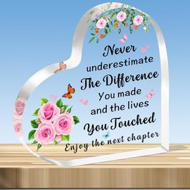 JMIMO Retirement Gifts for Women Leaving Gifts for Colleagues Coworker Going Away Gift Acrylic Keepsake for Friends Retired Teachers Nurses Doctor Mum Retirees Boss Leader