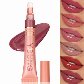 YOUNG VISION Hydrating Liquid Lipstick & Gloss Tint, Oil Infused, Cushion & Puff Applicators, Versatile Nude to Red Shades,Labial Liquido & Brillo Labial