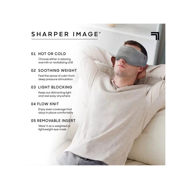 SHARPER IMAGE HOT AND COLD WEIGHTED EYE MASK POLYESTER RELAXATION