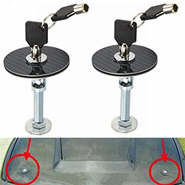 Hood Lock, Car Universal Engine Hood Cover Lock Key Pin Kit Anti-Theft Ensuring Safety Latch Pin Compatible with Professional Rally Cars(Carbon Fiber)