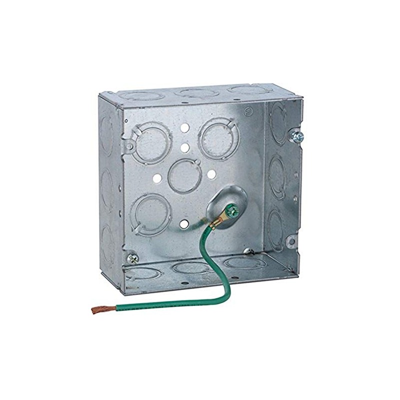 RACO 257SM 2-1/8-Inch Deep Square Electrical Box, Welded, with (1)