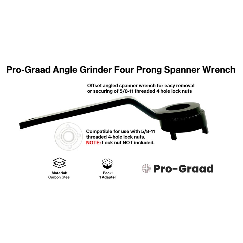 Pro-Graad Angle Grinder Wrench for 4-1/2”–9” Angle Grinders, 5/8-11 Threaded