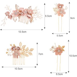 Anfiodas Hair Ornament, Hair Accessories, 4-Piece Set, Kimono, Pearl, Kimono, Lower/Comb, U-pins, Hair Ornaments, Combs, Combs, Combs, Combs, Combs, Combs, Combs, Commitment Ceremonies, Graduation