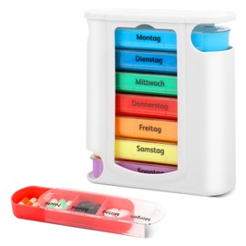 VMUTGA Pill Box, 7 Days with 4 Compartments for Morning, Noon, Evening, Night, Medication Box for Travel, Senior Friendly Pill Box