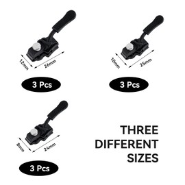 9 Pcs Universal Zipper Repairer,3 Sizes Zipper Repair Kit, Removable Universal Zip Puller Replacement,for Different Sizes of Clothes,Jeans,Backpacks,Wallets,Luggage,Suitcases (Black)