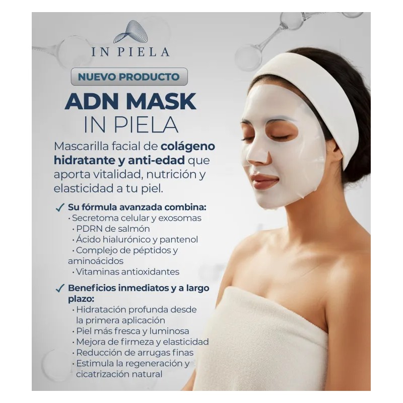 Adn Mask Colageno Con Secretoma, Exosomas Y Pdrn Salmón 4hrs