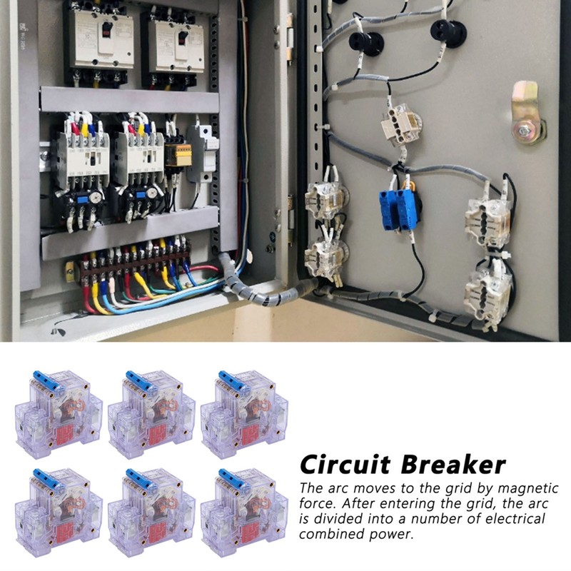 6pcs DZ47‑63 2P 6‑63A Transparent MCB Mini Circuit Breaker Air