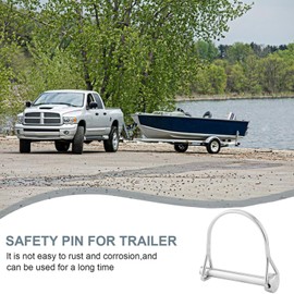 2pcs D-Shape Locking Pin, Stainless Steel PTO Lock Pin Safety Trailer Coupler Pins, Yoke-End Arch Wire Lock Pin, for Truck, Boat, Trailer, Garden&Farm (4.8 * 50mm)