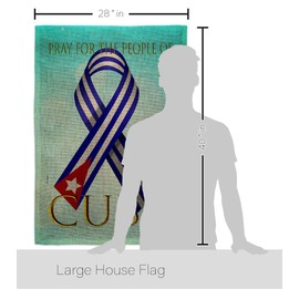 USA Decoration Pray for Cuba Burlap House Flag Pack Support Cause BLM Anti Racism Justice Revolution Movement Equality Social Embroidery Banner Small Garden Yard Gift Double-Sided, Made in USA