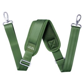 UOZL 59 Inch Shoulder Straps, Soft with Ultra-Thick Fixed Shoulder Pad, Two Way Independently Adjustable Buckle Replacement Straps for Laptop Bag Messenger Bag Tool Bag Luggage,Green