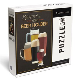 Beauty is in The Eye of The Beer Holder, Beer Glasses (1000 Piece Puzzle, Challenging Jigsaw Puzzle for Adults, Made in USA)