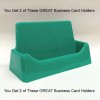 MisterPlexi 2 Pack Acrylic Business Card Holder - Teal/Green (Styrene)