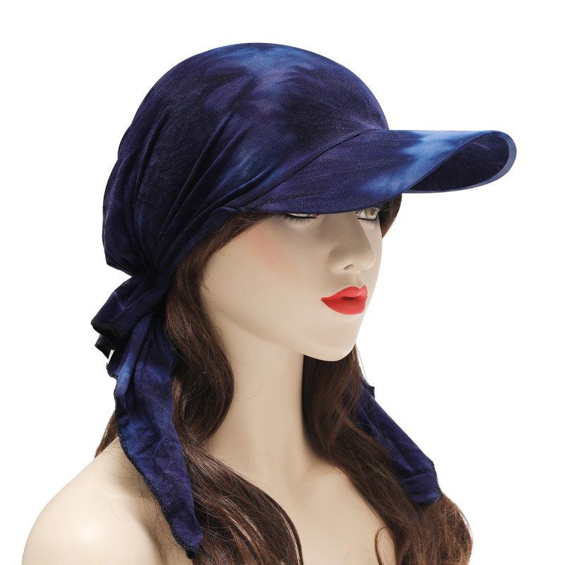 ZLYC Women's Chemo Headwear Brim Visor Hat Beanie Hat, Tie