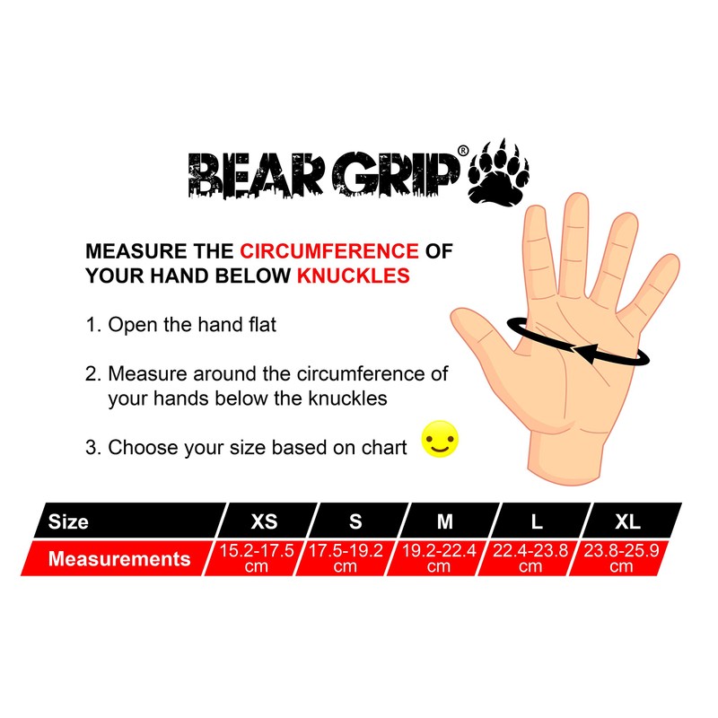 BEAR GRIP - Open Workout Gloves for Crossfit, Bodybuilding, callisthenics,