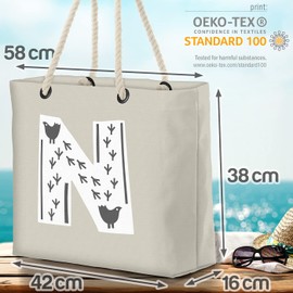 VOID N Dekorative Buchstaben Strandtasche Shopper 58x38x16cm 23L XXL Einkaufstasche Tasche Reisetasche Beach Bag