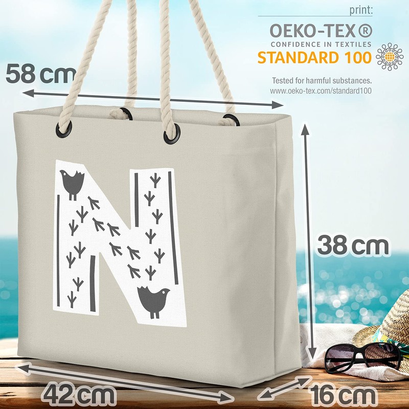 VOID N Dekorative Buchstaben Strandtasche Shopper 58x38x16cm 23L XXL Einkaufstasche