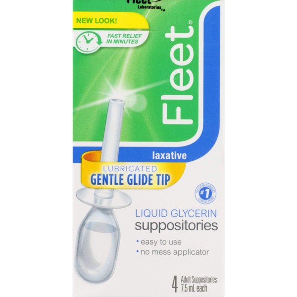 Fleet Liquid Glycerin Suppositories 4 Each (Pack of 18)