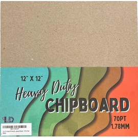 12 x 12 Inches 70 Point Kraft Heavy Duty Chipboard Sheets for Book Board Binding - 15 Per Pack