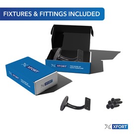 XFORT Smithy's Range Black Antique Handrail Brackets, Traditional Cast Iron Bracket for Stair Bannister Handrail, Complete with Colour Matched Fixing Screws (2 Pack)