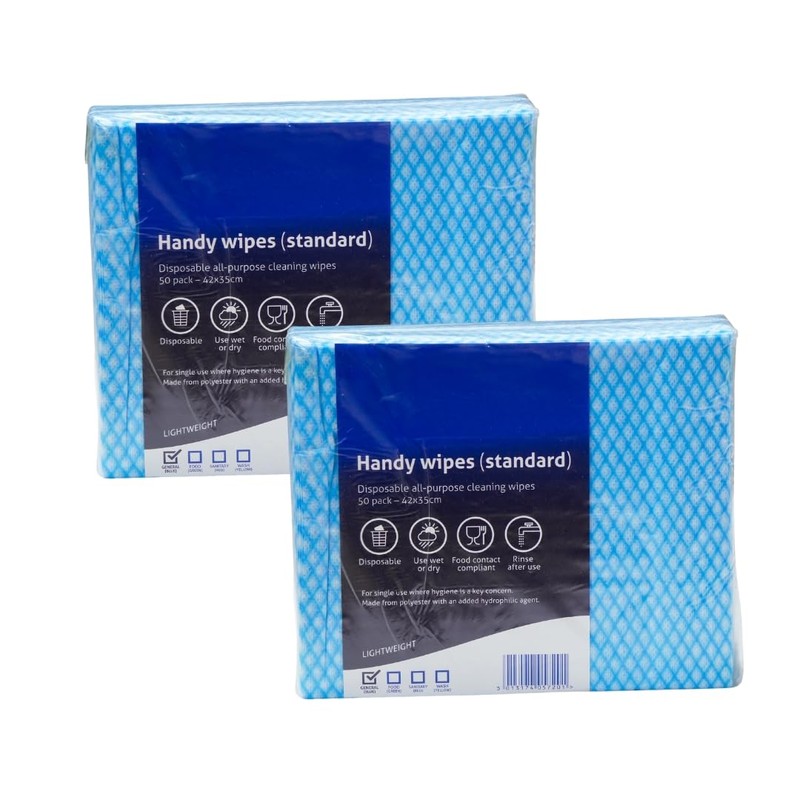 100pk HUGE 42x35cm All Purpose Cloths, J Cloths Style Disposable