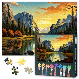 Yosemite National Park Puzzles for Adults 1000 Pieces, US Sunrise in Landscape Jigsaw Puzzle for Adults Challenging Puzzle Theme Jigsaw Puzzles Game, Finished Puzzle Size is 27.5" x 19.6"/70 * 50cm