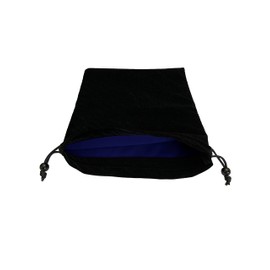 EFENDIZ Large Black Velvet Drawstring Pouch, Blue Velvet Lining Inside,11 x 13.5 inches. Great Bag for Gifts, Makeup, Jewelry, Game Accessories Organizing and Storage at Home or When Traveling.