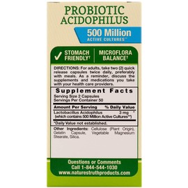 Nature's Truth Probiotic Acidophilus 500 Million, 100 Count