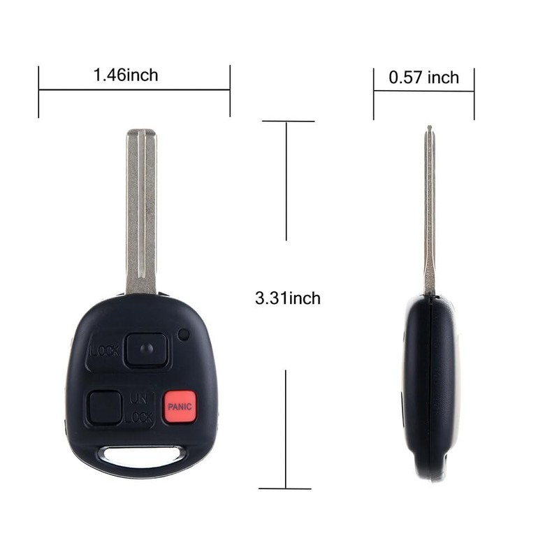 Keyless Entry Remote 3 Button Key Fob Replacement for Toyota
