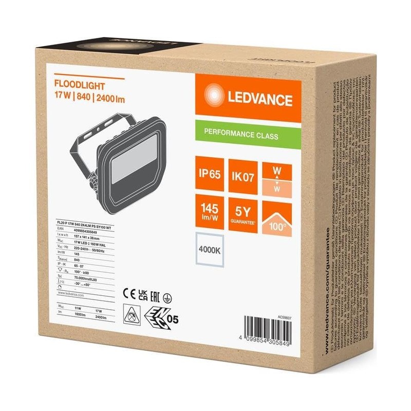 Ledvance LED Spotlight Aluminium White 17W 2400lm 100D - 840