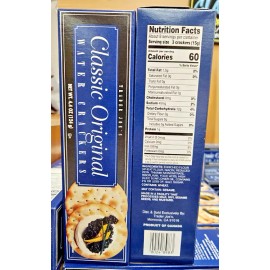 Trader Joe's Classic Original Water Crackers 4.4oz 124g (2 Boxes)