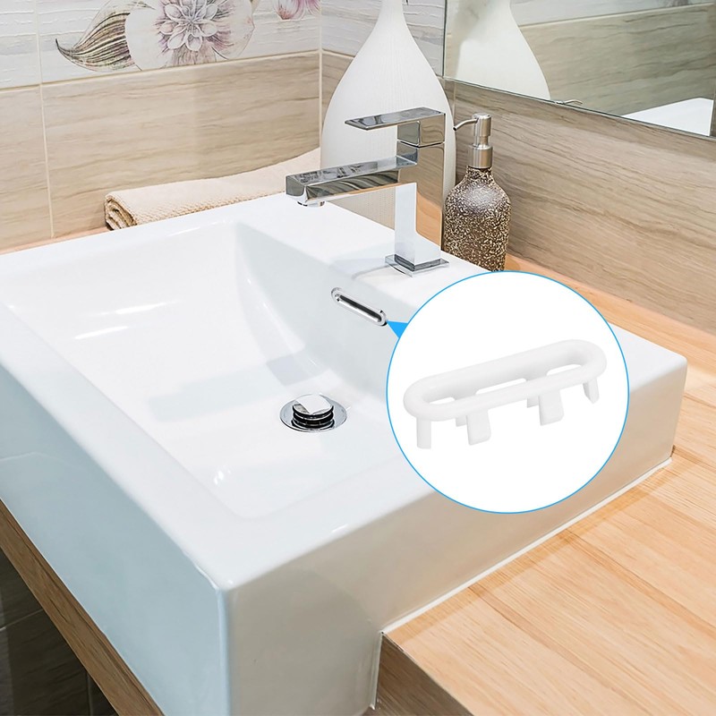 uxcell Sink Trim Overflow Cover, 4Pcs Sink Overflow Rings 47.8x13.6mm