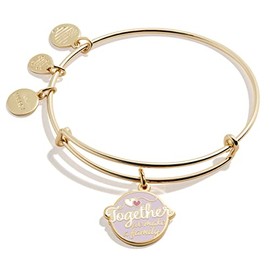 Alex and Ani Words are Powerful Expandable Wire Bangle Bracelet for Women, Together We Make a Family Charm, Shiny Gold Finish, 2 to 3.5 in