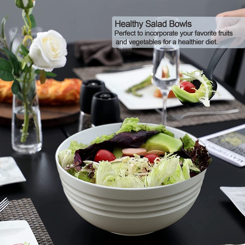 Homestockplus 【Non Ceramic】 68 Oz Salad Bowls,Large Serving Bowls 6