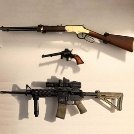 Pack of 8 Weapon Holder Gun Wall Mount Gun Hanger Weapon Hook Gun Display Rack for Rifle Shotgun Airsoft Baseball Bat Bow and Guitar