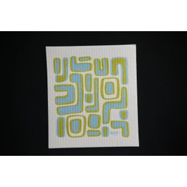 Skoy Cloth - 2-Pack Eco-Friendly & Reusable Swedish Dishcloth, for Kitchen & Household Use, Plastic-Free Packaging, Dishwasher Safe, Designer Series – Dots/Abstract, White Cloth