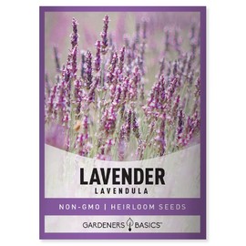 Gardeners Basics, English Lavender Seeds for Planting Indoors and Outdoors - Lavendula Flower Seeds are A Beautiful Shade of Purple Perennial Great for Pollinators and Herbal Tea Gardens