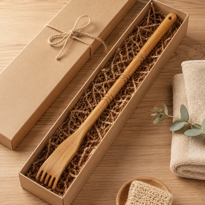 Wooden Back Scratcher for Hard-to-Reach Areas – Long-Handle Bamboo Design