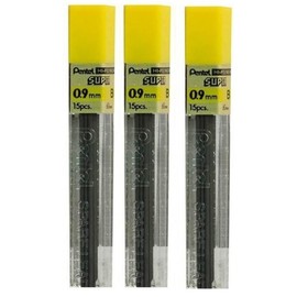 Pentel 0.9mm Size B Shade Hardness Pencil Refill Replacement Spare Leads Hi Pollymer Super For Automatic & Mechanical Pencils (Pack Of 3 Tubes - 45 Pieces)