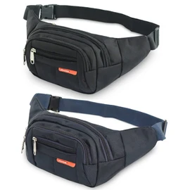 Cangurera Deportiva de Viaje, 2 Unidades Riñoneras Hombre y Mujer Multifuncional Impermeable con Correa Ajustable 3 Zip Bolsillos en la Cintura Gran Capacidad (Negro + Azulado)