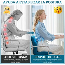 Cojin para Coxis y Ciatica Lumbar,Cojines para Silla,Aliviar La Ciática Cojín de Espalda y cojines para silla,Memory Foam,Con Funda Lavable,Favorece La Circulación,para Oficina y Hogar