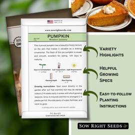 Sow Right Seeds - Winter Luxury Pumpkin Seeds for Planting - Non-GMO Heirloom Packet with Instructions to Plant & Grow an Outdoor Home Vegetable Garden - Sparkly Frosted Skin, Delicious for Baking (1)