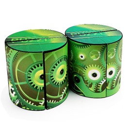 Magic Cube 2 in 1 Set Puzzle Brain Teasers Toy Geometric Brain Teaser Puzzles Geometry 3D Logic IQ Games Puzzle Cubes for Kids and Adults (Gear)