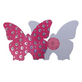 FoxYaye Butterfly Sequin Nipple Pasties - Pink Sexy Raunchy Covers, Explicit Unisex Nippleless, Self Adhesive Breast Cover Cross Soft Lightweight Breathable Fashion Secret