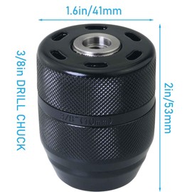 WHYHKJ Multi Purpose Drill Chuck 3/8 Keyless Multi Purpose Alloy Drill Chuck Power Tools Drill Chuck Metal Self Locking Ratchet Chuck Power Drill Hammer Jointer Accessories