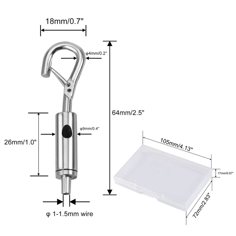SPEEDWOX 6 Pcs Adjustable Hooks Steel Wire Rope Hanger, Portable